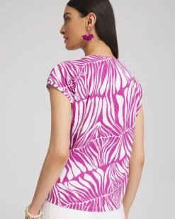 Hot Jungle Inverted Knot Front Tee Tops