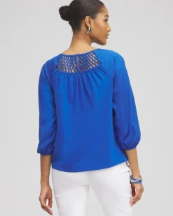 Cheap Lattice Detail Top Tops