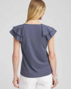 Fashion Layered Cap Sleeve Tee Tops