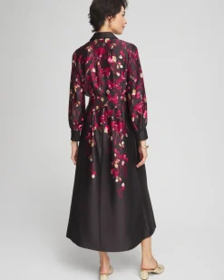 Store Leaf Print Shirt Dress Dresses