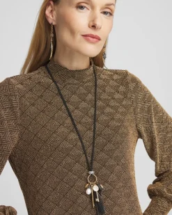 Sale Leather Mixed Metal Charm Necklace Necklaces
