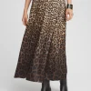 Shop Leopard Stretch Satin Skirt Skirts