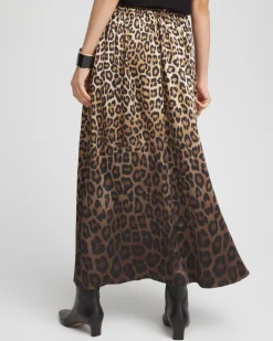 Shop Leopard Stretch Satin Skirt Skirts