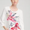 Sale Lilies Smocked 3/4 Sleeve Tee Tops