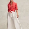 Store Linen A-line Midi Skirt Skirts