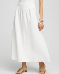 Store Linen A-line Midi Skirt Skirts
