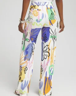 Best Sale Linen Blend Surreal Print Pants Pants