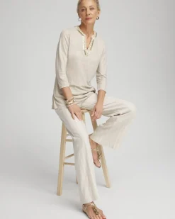 Best Sale Linen Embellished Tunic Tops