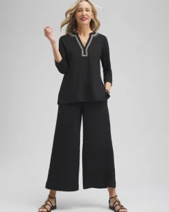 Shop Linen Embellished Tunic Tops