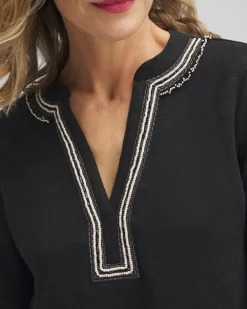 Shop Linen Embellished Tunic Tops