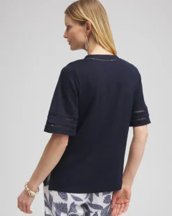 Best Linen Ladder Lace Tee Tops