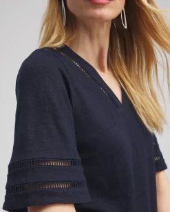 Best Linen Ladder Lace Tee Tops