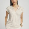Discount Linen Metallic Tee Tops
