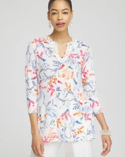 Online Linen Nautical Embellished Tunic Tops