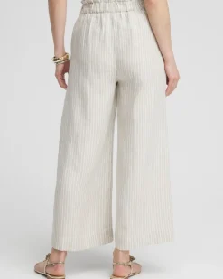 Online Linen Stripe Culotte Pants Pants