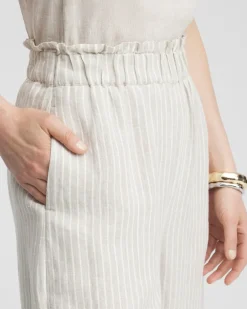 Online Linen Stripe Culotte Pants Pants