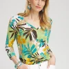 Discount Linen Warm Palms 3/4 Sleeve Tee Tops