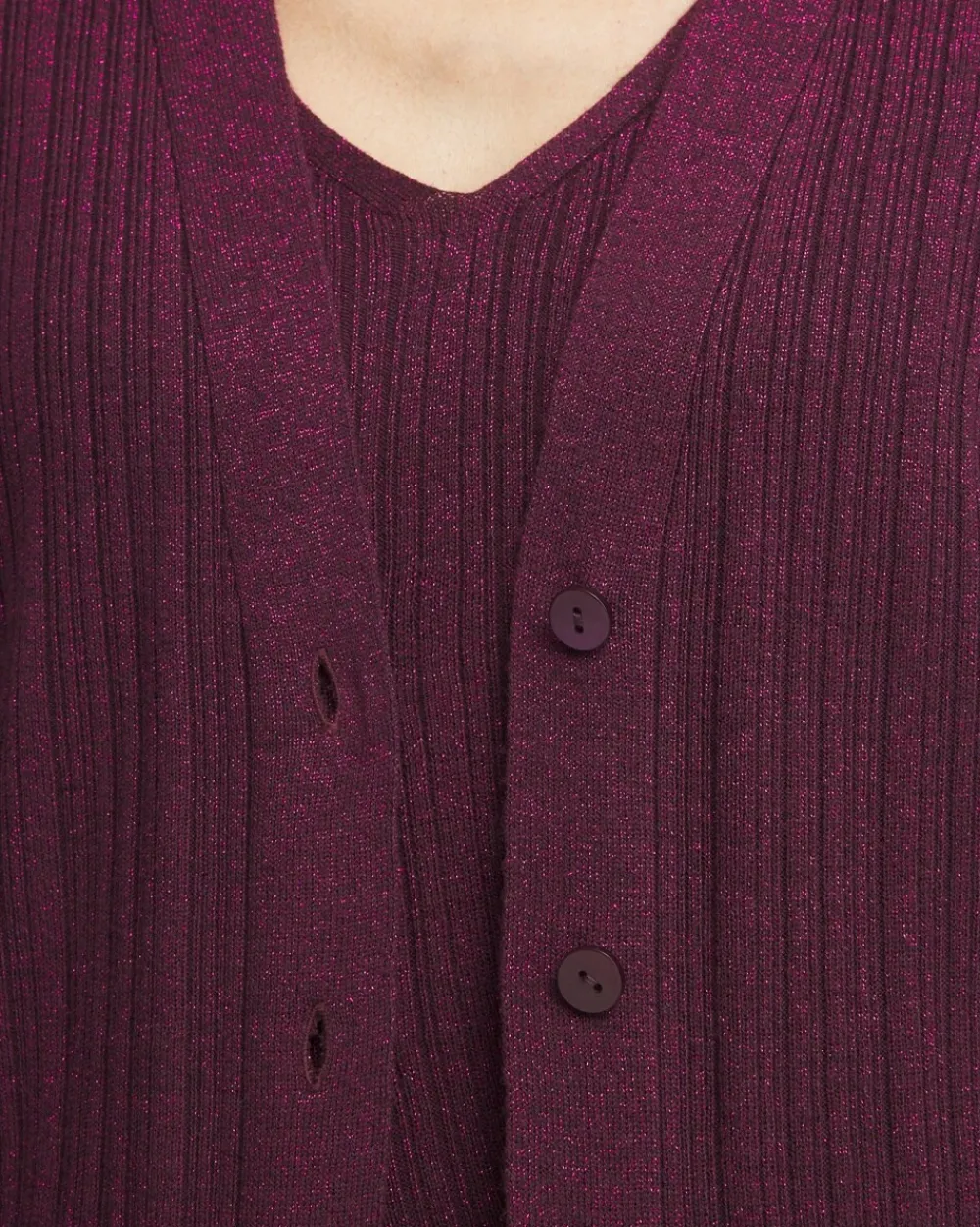 Clearance Lurex Ribbed Cardigan Sweaters | Matching Sets