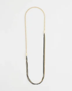 Clearance MagneticMix™ Black & Gold Tone Necklace Everyday Jewelry