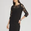 Outlet Mesh Floral Ponte Sheath Dress Dresses