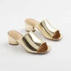 Fashion Metallic Faux Leather Mules Shoes