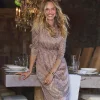 Cheap Metallic Pleated Maxi Dress Dresses