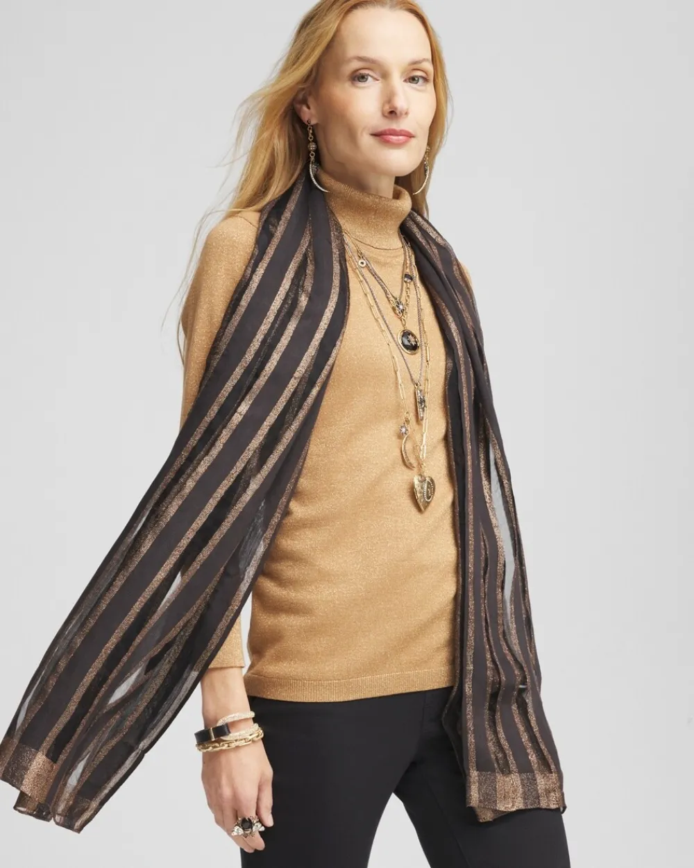 Cheap Metallic Silk Blend Scarf Scarves