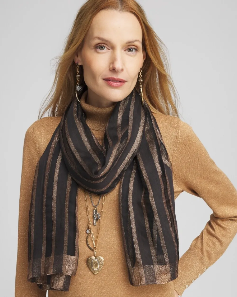 Cheap Metallic Silk Blend Scarf Scarves