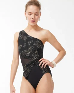 Cheap Miraclesuit Iridium Mix One Shoulder Swimsuit Swim