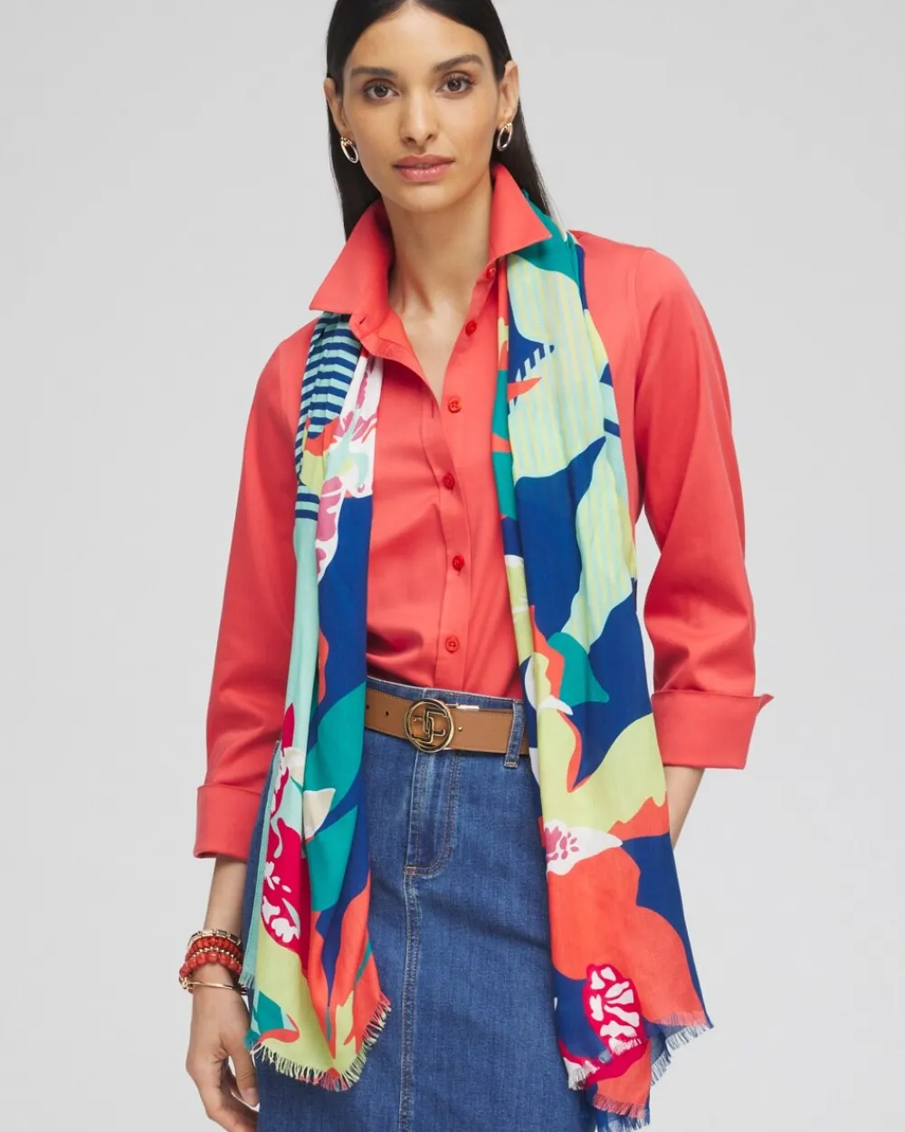 Best Sale Mixed Floral Oblong Scarf Scarves