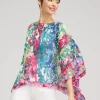 Flash Sale Mixed Floral Poncho Tops