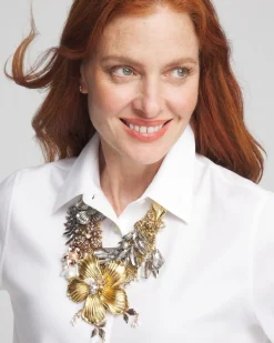 Store Mixed Metal Floral Statement Necklace Necklaces