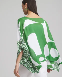 Hot Modern Print Poncho Tops