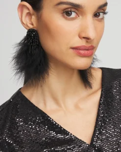 Store No Droop™ Feather Drop Earrings Earrings