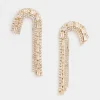 Clearance No Droop™ Embellished Candy Cane Tassel Earrings Earrings