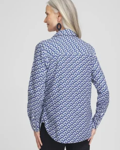 Best Sale No Iron™ Diamond Print Shirt Tops