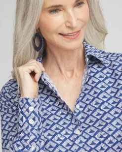 Best Sale No Iron™ Diamond Print Shirt Tops