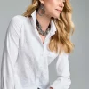 Shop No Iron™ Embroidered Sateen Stretch Tunic Tops