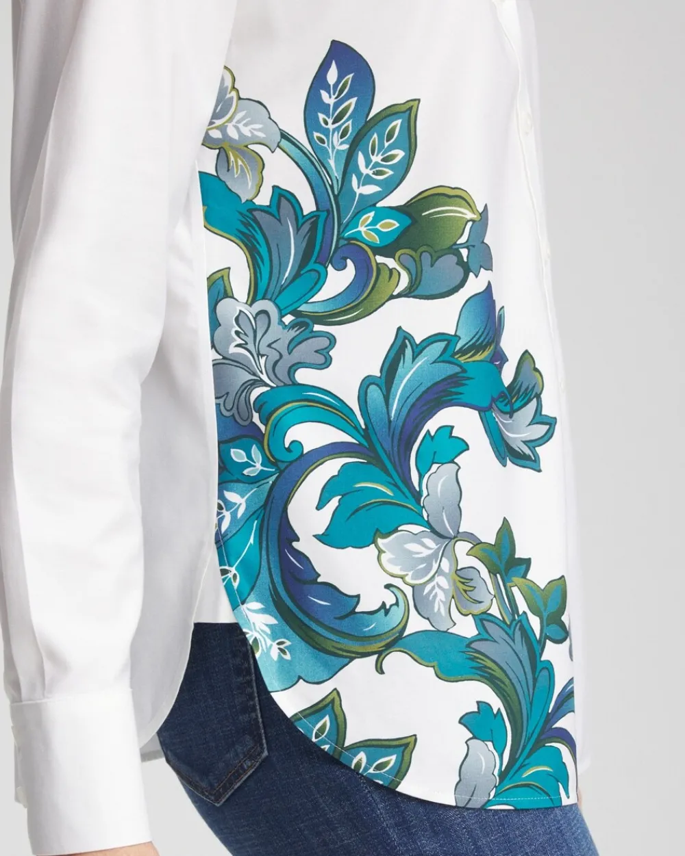 Clearance No Iron™ Floral Scrolls Shirt Tops