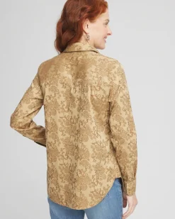 Flash Sale No Iron™ Jacquard Shirt Tops