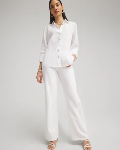 Clearance No Iron™ Linen 3/4 Sleeve Shirt Tops