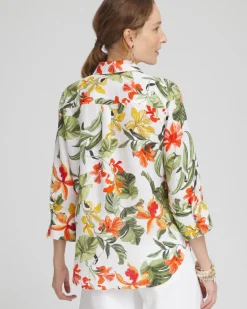Cheap No Iron™ Linen Orchid Shirt Tops