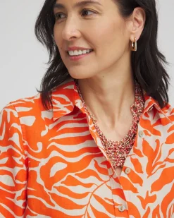 Shop No Iron™ Linen Palms Shirt Tops
