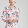 Flash Sale No Iron™ Linen Sealife 3/4 Sleeve Shirt Tops