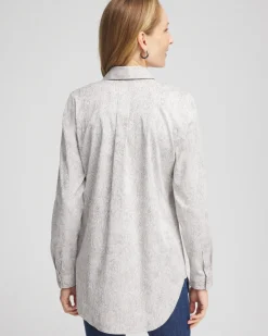 Cheap No Iron™ Python Print Jacquard Tunic Tops