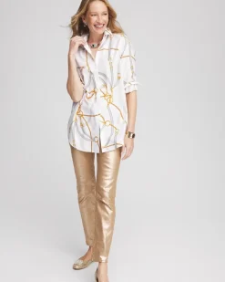 Fashion No Iron™ Status Print Tunic Tops