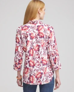 New No Iron™ Stretch Floral Shirt Tops