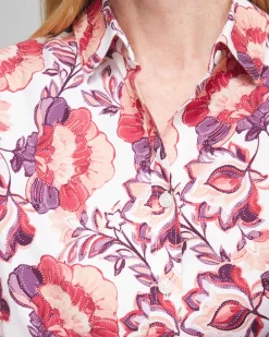 New No Iron™ Stretch Floral Shirt Tops