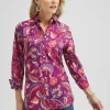 Shop No Iron™ Stretch Paisley Shirt Tops