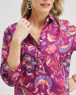 Shop No Iron™ Stretch Paisley Shirt Tops